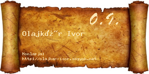Olajkár Ivor névjegykártya